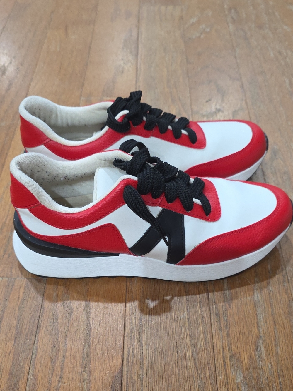 MKS Red White and Black Lace-Up Sneakers